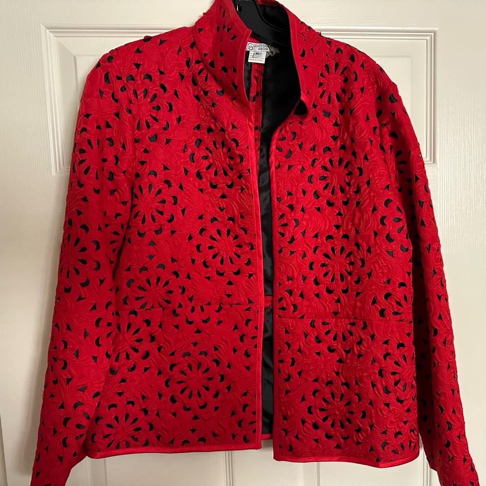 Grace Chuang Laser Cut Floral Women's Jacket